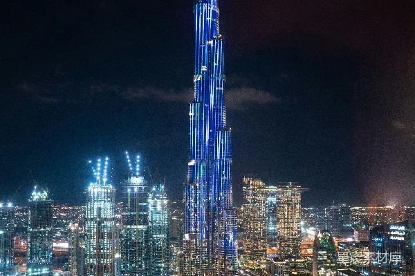 高清摄影 城市天际线在夜间