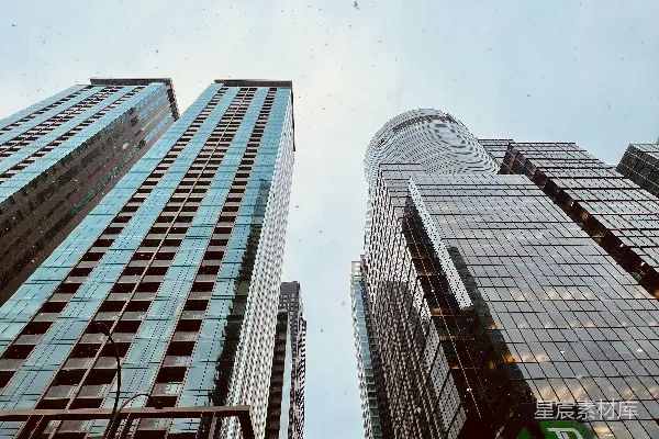 高清摄影 仰望城市中的高楼大厦