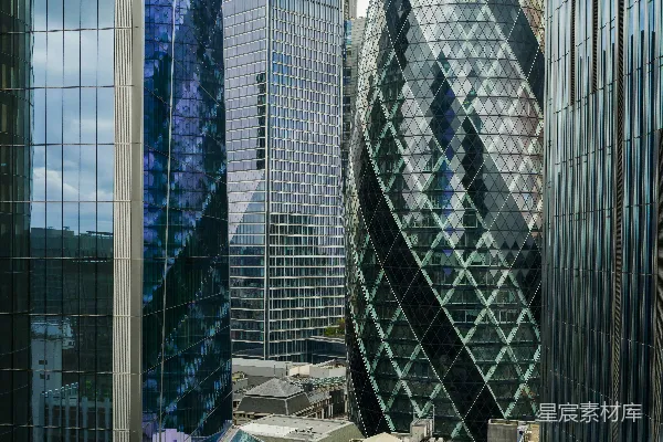 高清摄影 这座城市里的一些非常高的建筑的景象