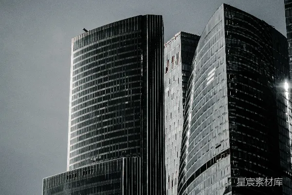 高清摄影 黑色和灰色的高层建筑