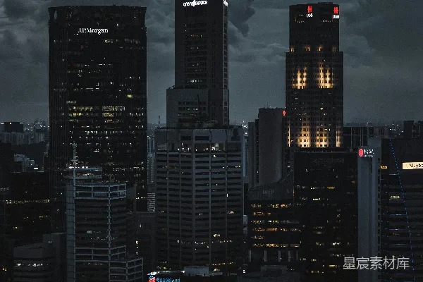 高清摄影 夜晚的城市天际线