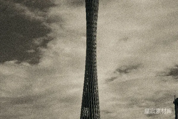 高清摄影 一座高塔，塔顶有一个钟。