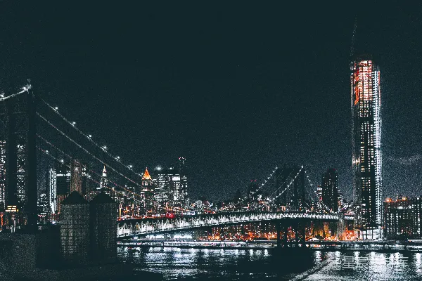 高清摄影 布鲁克林大桥夜晚