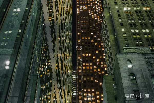 高清摄影 夜晚从地面上看城市的景色