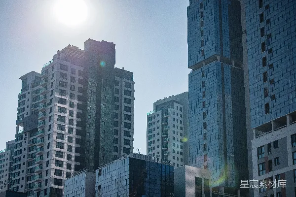 高清摄影 一座城市的高楼群