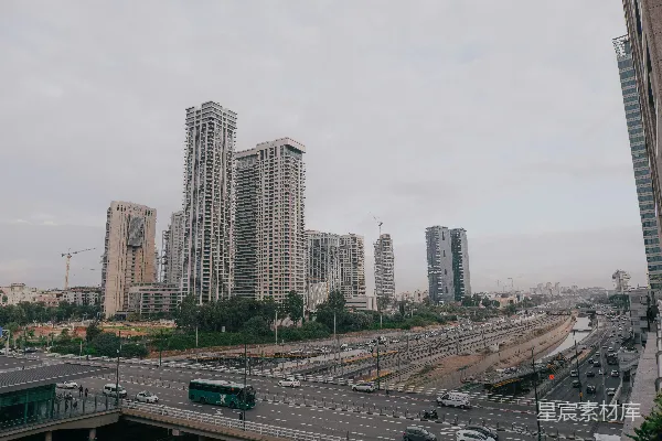 高清摄影 一座高楼林立的城市