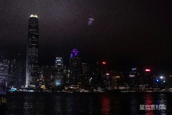 高清摄影 夜晚的城市景象，有许多高楼大厦