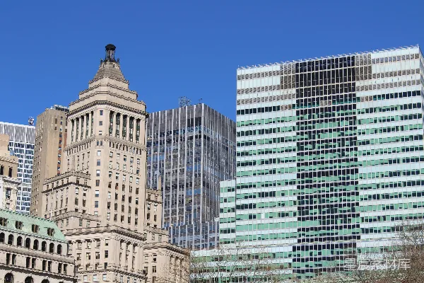 高清摄影 一组城市的高层建筑
