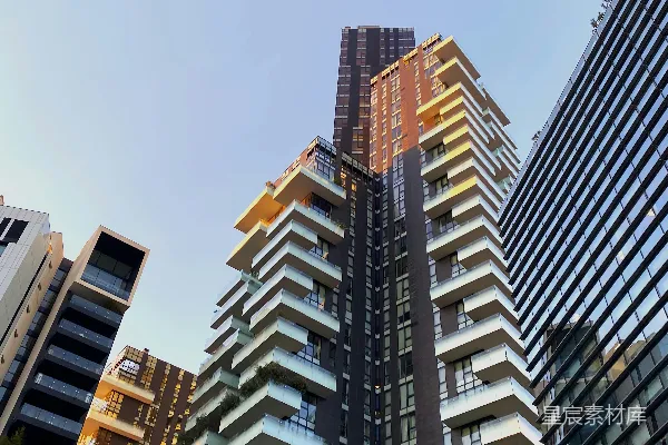 高清摄影 一组并排的高楼建筑