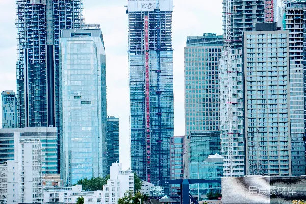 高清摄影 蓝色城市建筑景观