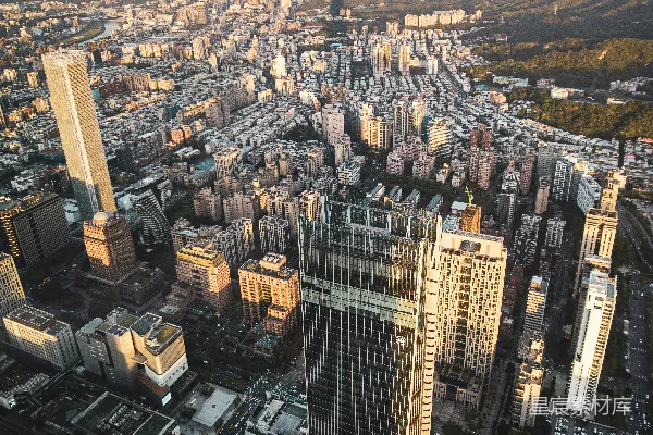 高清摄影 城市的航拍图，高楼林立