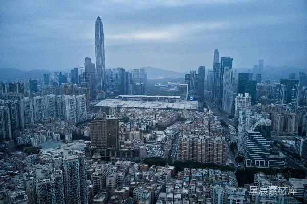 高清摄影 白天的城市建筑俯瞰图