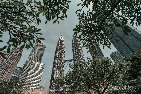 高清摄影 一排高大的建筑物并排矗立。