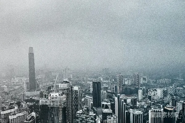 高清摄影 一张黑白的城市景观照片
