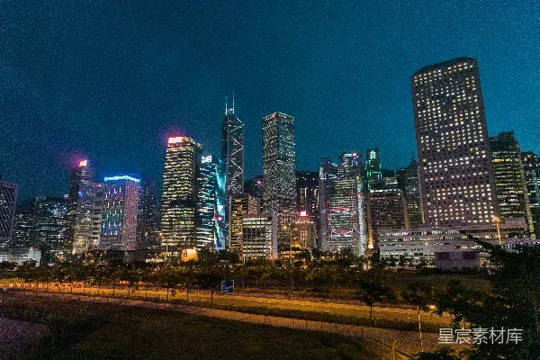 高清摄影 夜景中的城市天际线