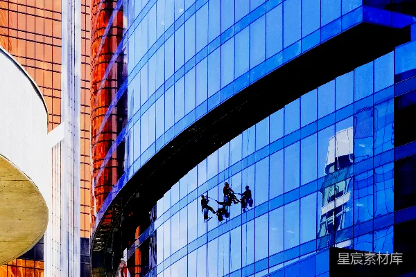 高清摄影 蓝白玻璃墙的建筑