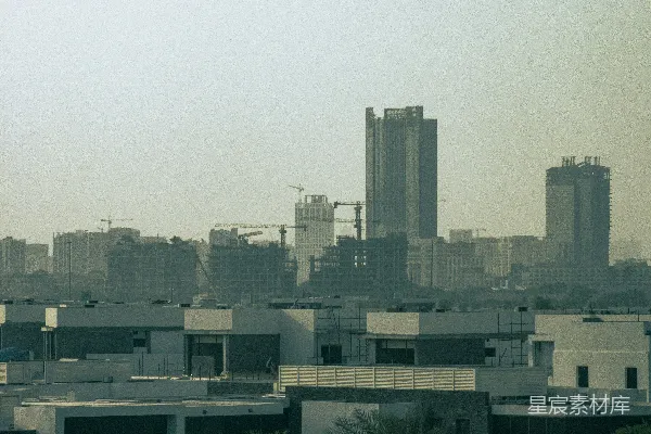 高清摄影 从远处看一座城市的景色