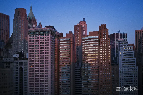 高清摄影 黄昏时分的城市天际线景色