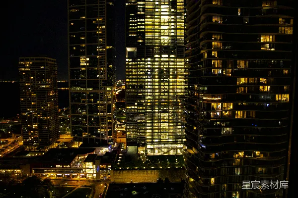 高清摄影 从高层建筑俯瞰夜晚的城市景色