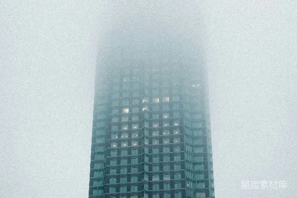 高清摄影 蓝白相间的高层建筑