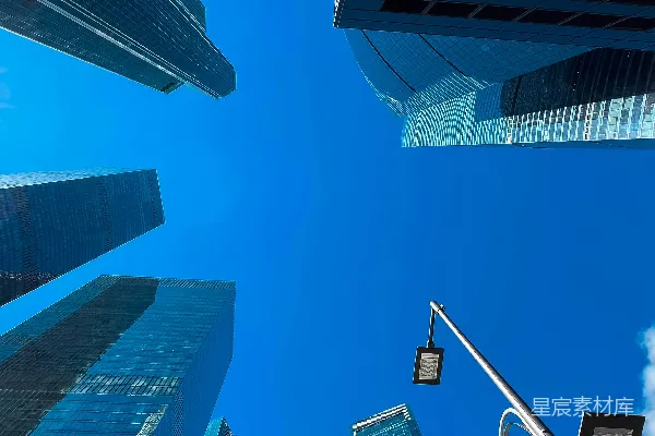 高清摄影 仰望城市中的高楼大厦
