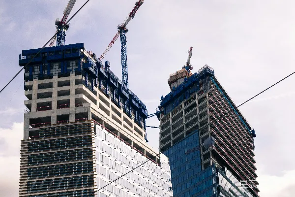 高清摄影 几栋正在建设中的高层建筑