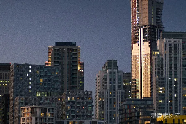 高清摄影 高层建筑在夜间