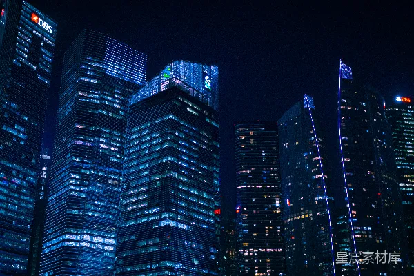 高清摄影 夜间亮起的建筑物