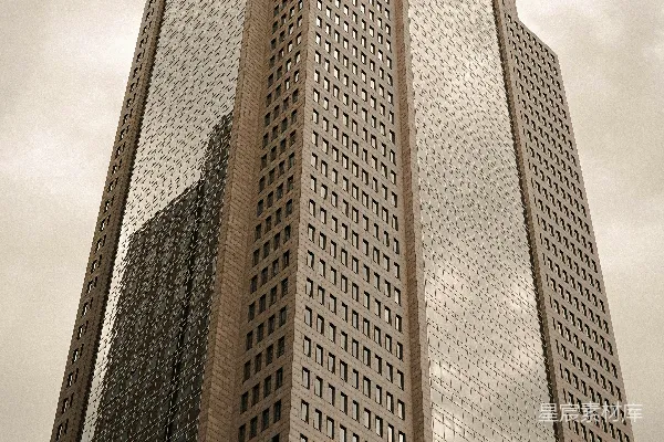 高清摄影 灰蒙蒙的混凝土建筑在灰蒙蒙的天空下