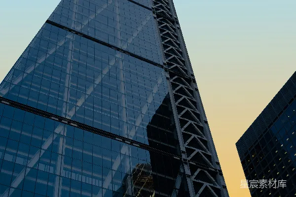高清摄影 黑白玻璃外墙的高层建筑