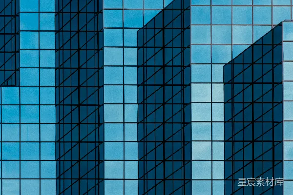 高清摄影 蓝白玻璃外墙的建筑