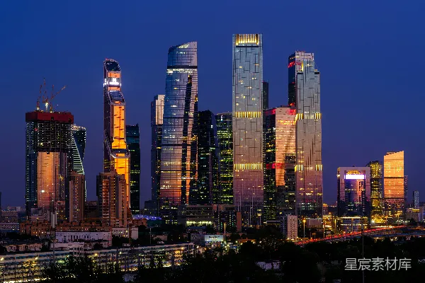 高清摄影 夜晚的城市天际线