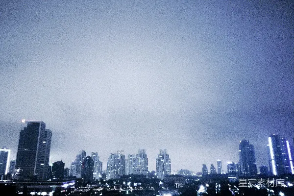 高清摄影 夜晚从山顶俯瞰城市景色