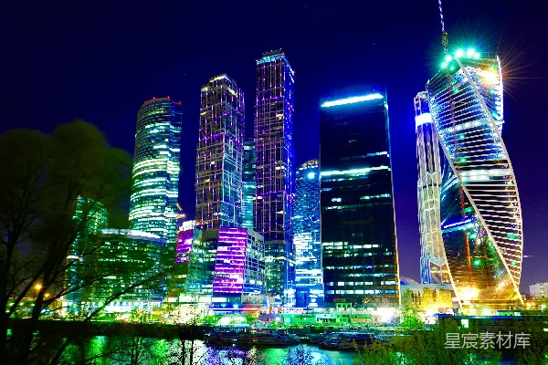 高清摄影 夜晚灯火辉煌的城市