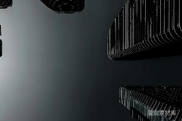 高清摄影 一张黑白照片，展示了一组摩天大楼。