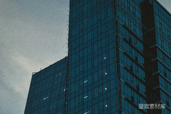 高清摄影 蓝黑玻璃外墙的高层建筑