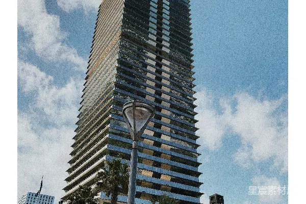 高清摄影 灯柱附近的建筑物