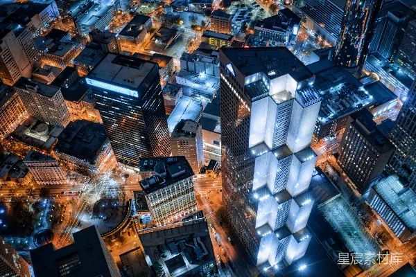 高清摄影 夜间城市的建筑俯瞰图