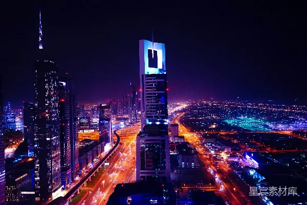 高清摄影 夜间建筑物的航拍照片