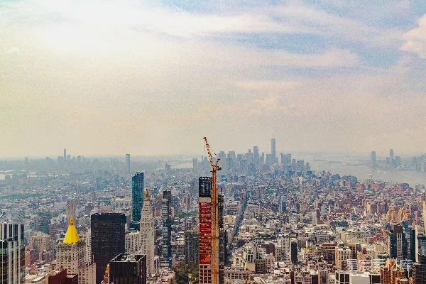 高清摄影 从一栋楼顶俯瞰城市的景色