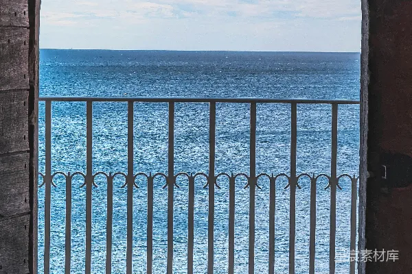 高清摄影 透过窗户看海洋的景色