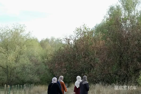 一群人站在一条公路旁