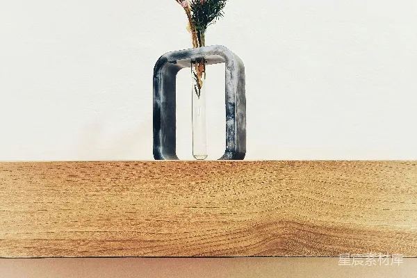 高清摄影 一个花瓶里插着花，放在架子上。