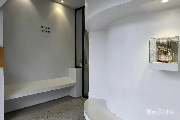 高清摄影 现代简约风格的室内设计，以洁白的墙壁为背景。