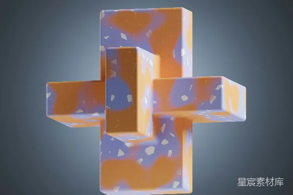 高清摄影 一个蓝橙相间的物体漂浮在空中。