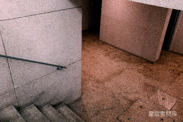 高清摄影 石阶通向一个昏暗的区域。