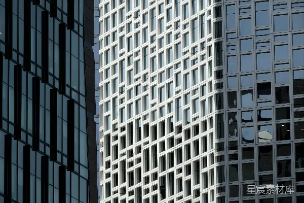 高清摄影 现代建筑物带有几何图案和反射效果