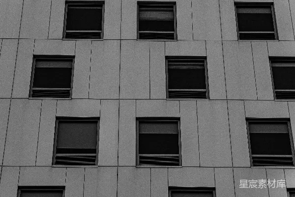 高清摄影 现代化建筑外立面，重复排列的窗户