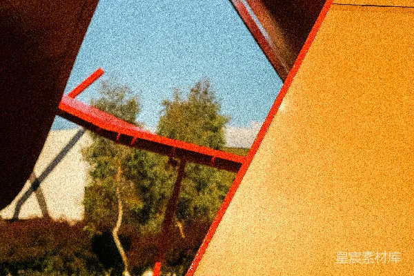 具有树木和天空抽象建筑形式