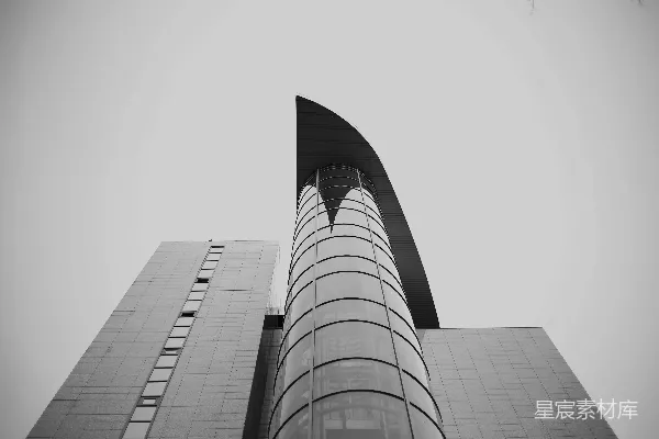 高清摄影 黑白照片中的高楼建筑